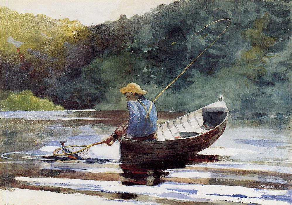 Jungen Fischen Realismus Marinemaler Winslow Homer Ölgemälde